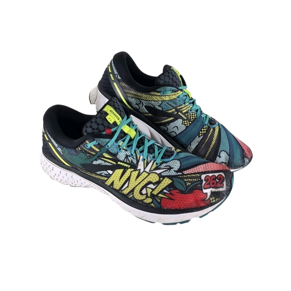 Brooks Ghost 11 NYC New York Marathon Mens 12.5 D Pop Art Running 1102881D041